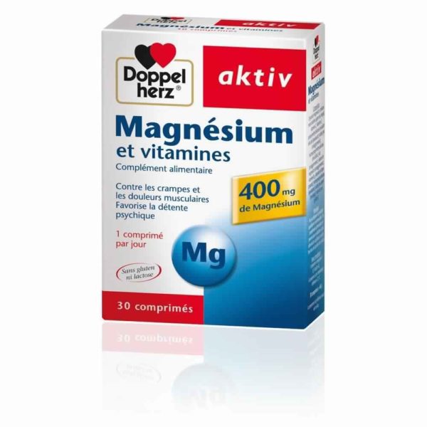 Doppelherz Aktiv Magnesium Et Vitamines B12+C+E - 30 Comprimés