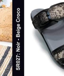 STI Orthopedic SR027 NOIR & BEIGE CROCCO