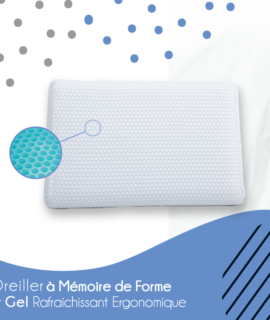 Oreiller à mémoire de forme - Orthomed - avec gel rafraichissant et ergonomique
