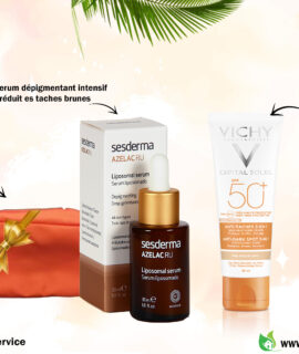 coffret anti tache : Vichy CAPITAL SOLEIL Soin anti-taches teinté 3 en 1 SPF50+ 50ml + SESDERMA Azelac RU Liposomal Sérum Anti-Taches, 30ml + trousse offerte